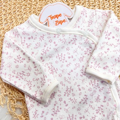 Body Kimono M/L Raminhos Lilás - Off White 